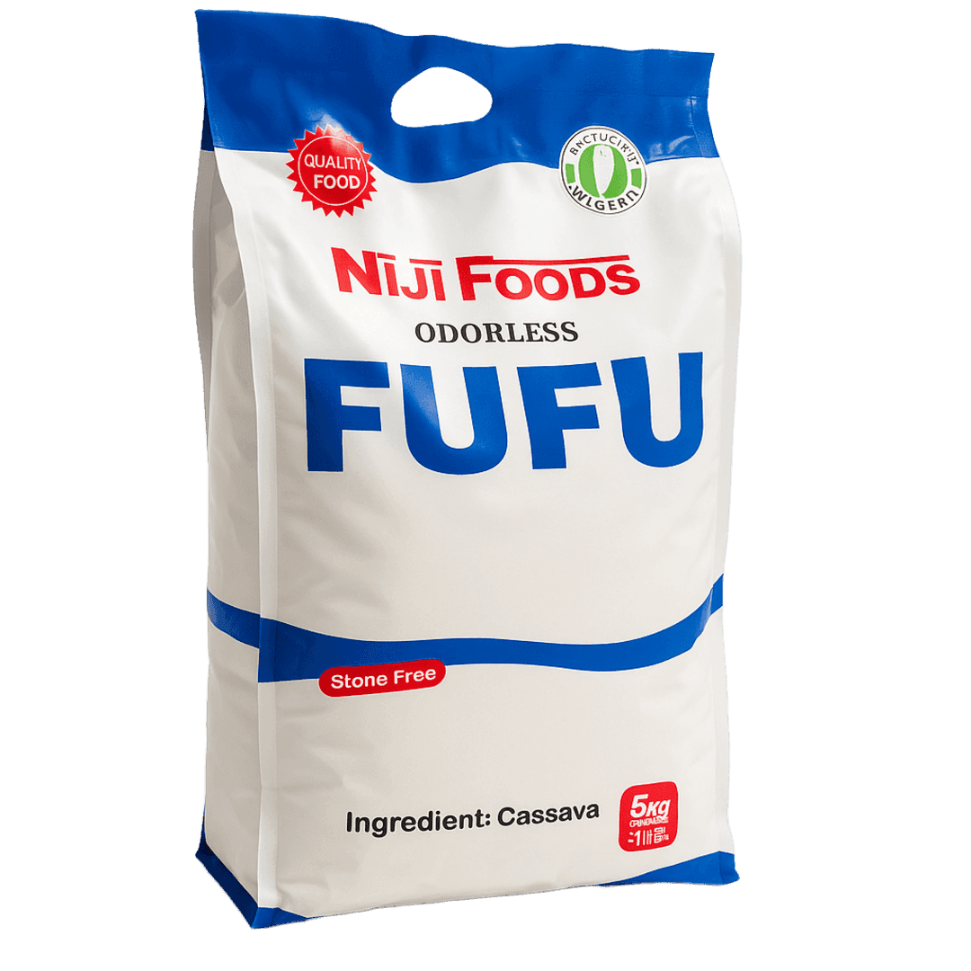 Niji Foods Odorless Fufu – 5kg (11.02 lbs)