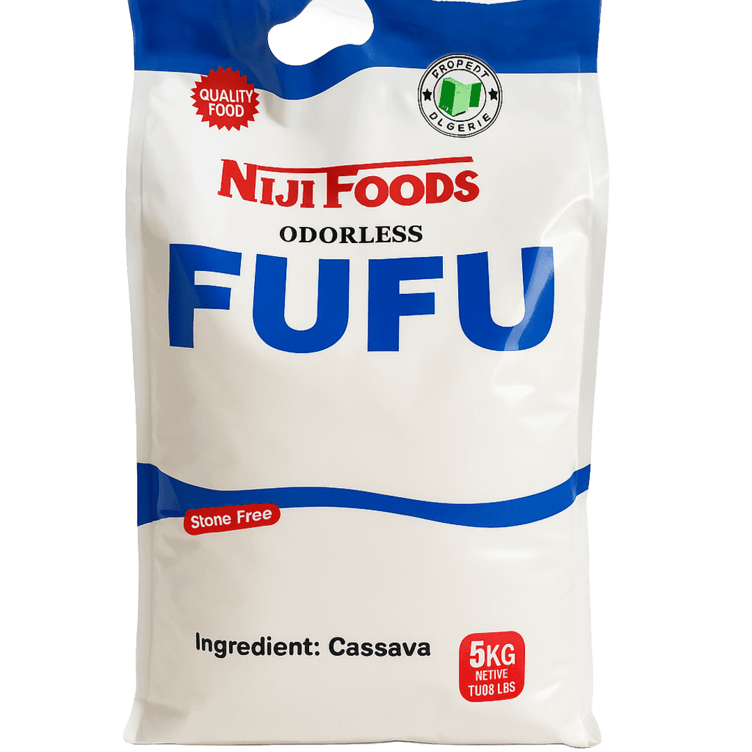 Niji Foods Odorless Fufu – 5kg (11.02 lbs)