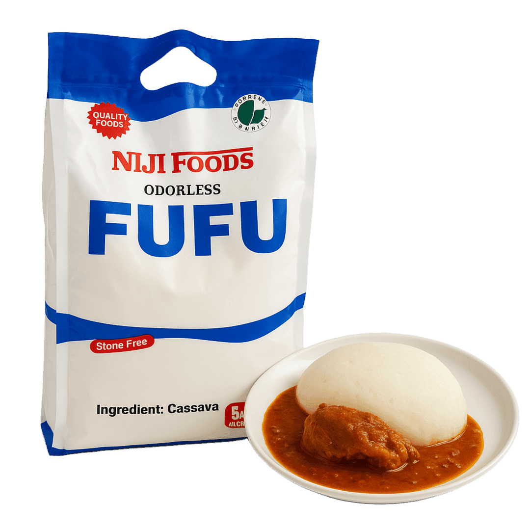 Niji Foods Odorless Fufu – 5kg (11.02 lbs)