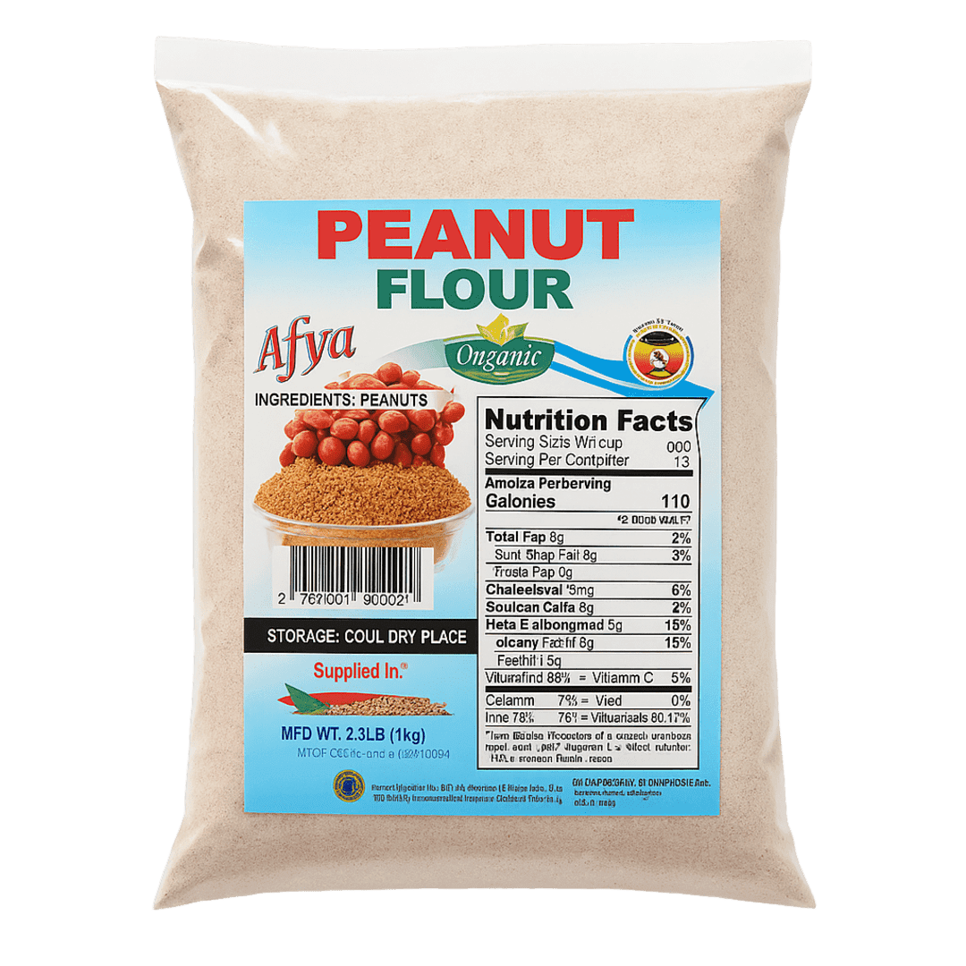 Afya Organic Peanut Flour – Product of Uganda, 2.2 lb (1 kg)