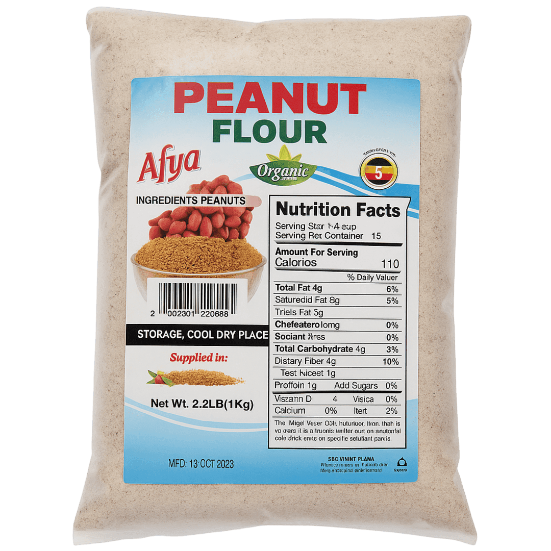 Afya Organic Peanut Flour – Product of Uganda, 2.2 lb (1 kg)