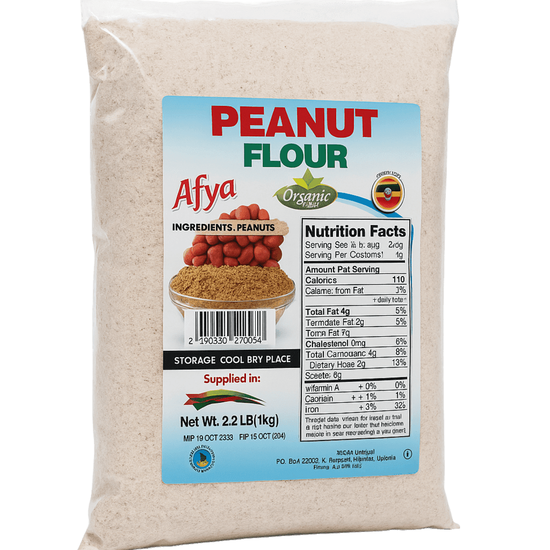 Afya Organic Peanut Flour – Product of Uganda, 2.2 lb (1 kg)