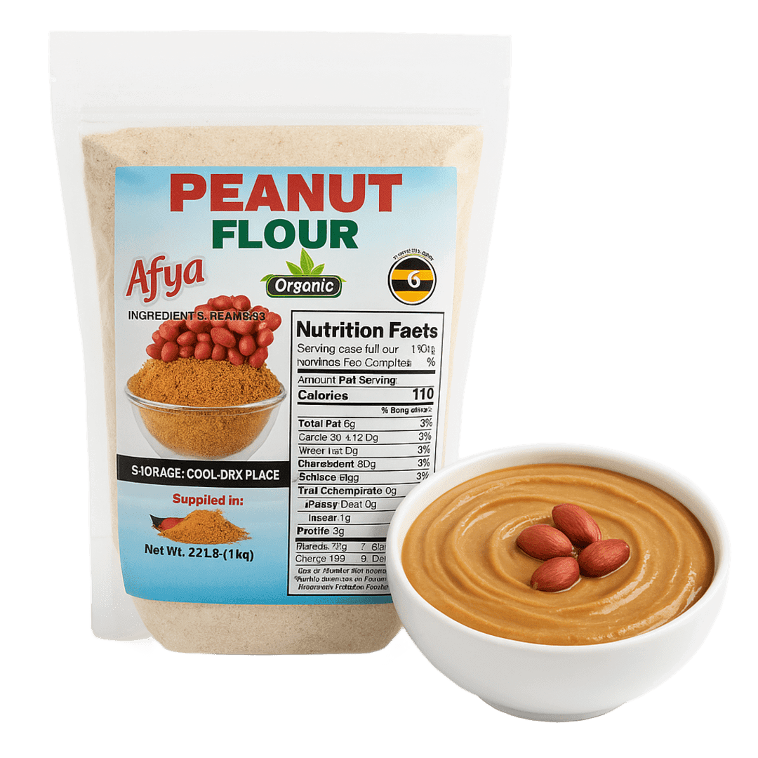 Afya Organic Peanut Flour – Product of Uganda, 2.2 lb (1 kg)