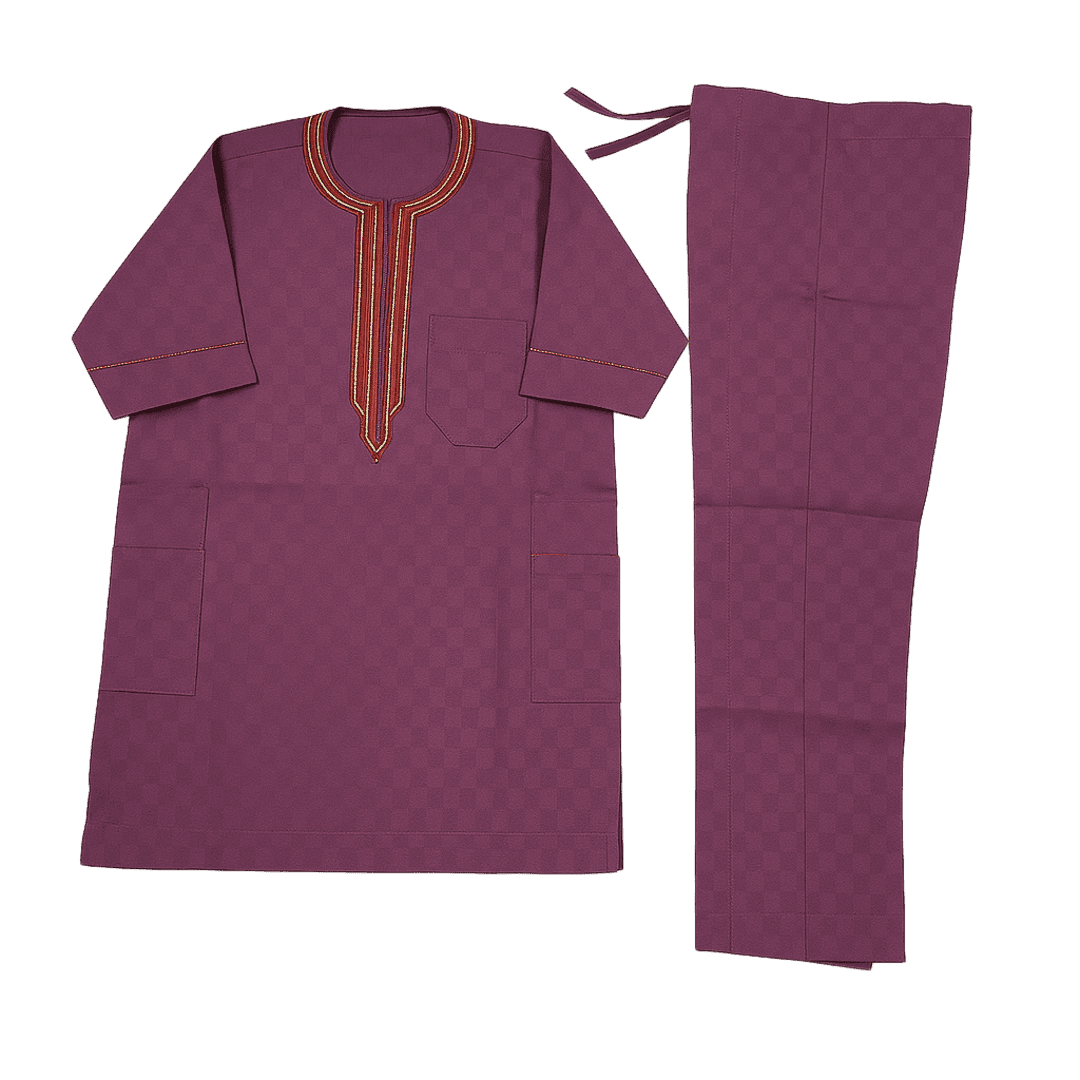 Men's Nigerian Senator Suit – 2-Piece Embroidered Top & Trousers