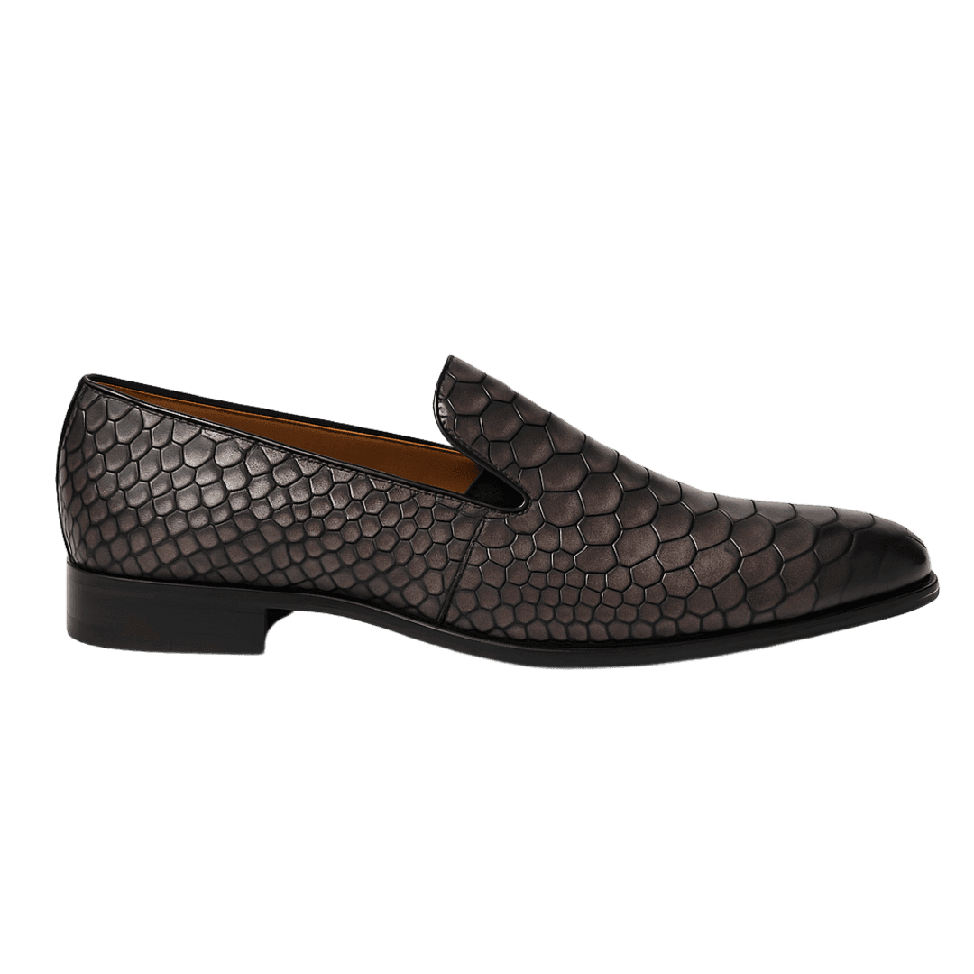 Men's Scale Leather Slip-On Loafer – Size 11