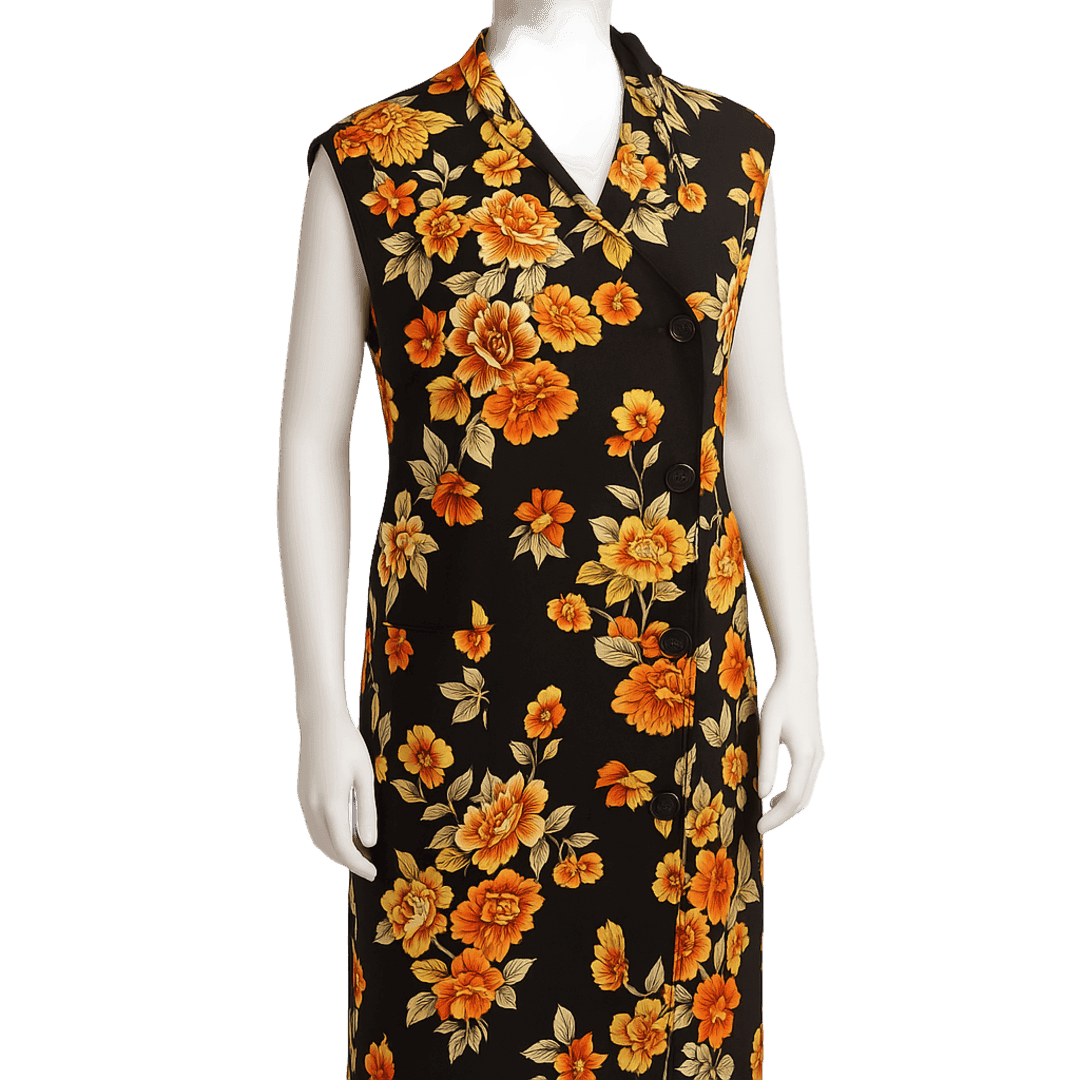 Black/Organge Floral Maxi Dress image 2