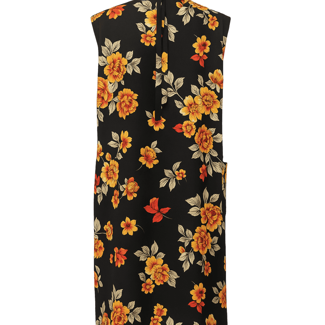 Black/Organge Floral Maxi Dress image 3