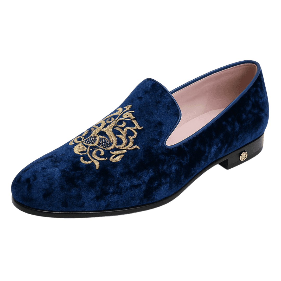 Gucci Men's Royal Blue Crushed Velvet Loafer