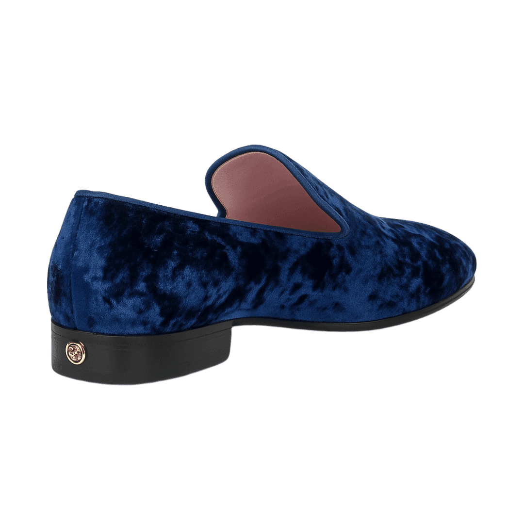 Gucci Men's Royal Blue Crushed Velvet Loafer