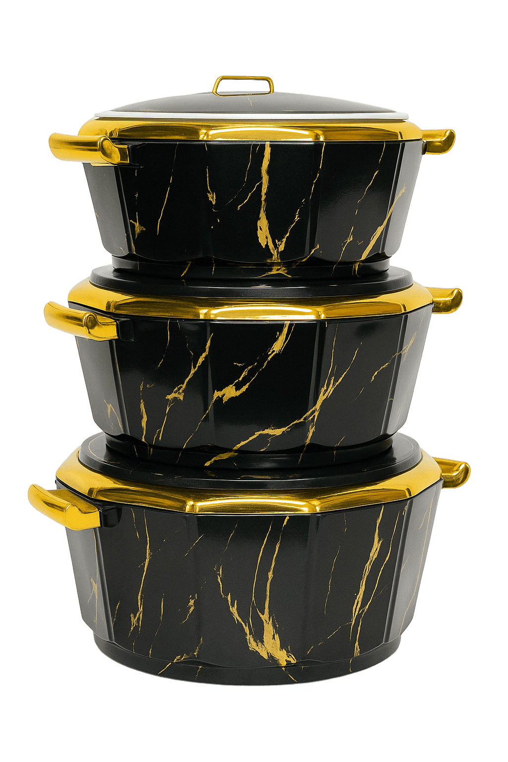 Black Marble Casserole Set