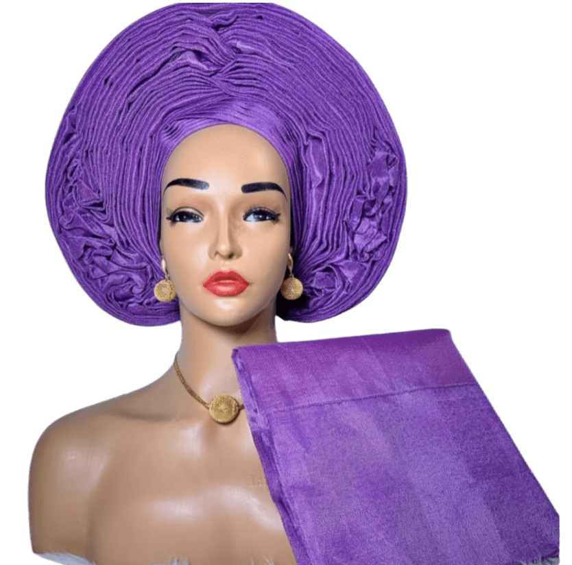 Pre tied Aso Oke Head wrap image 4