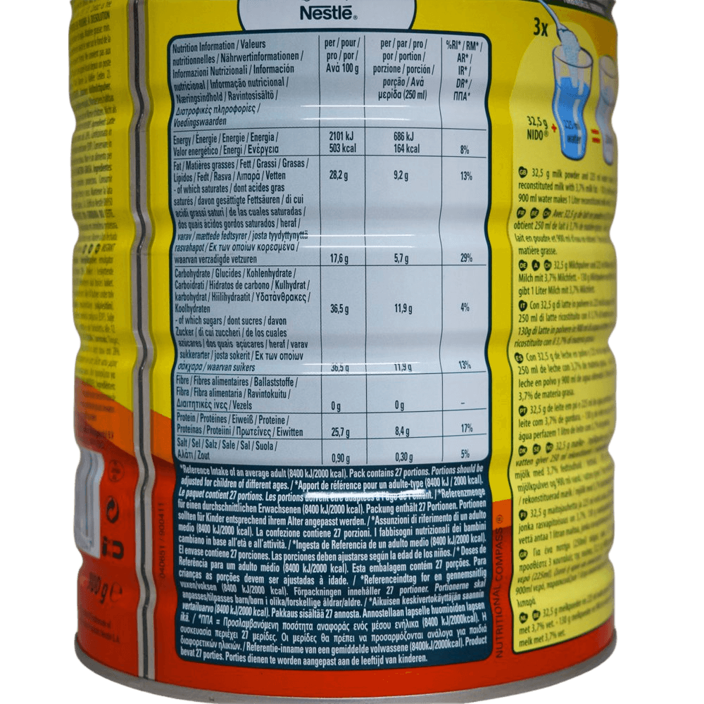 (1.98 lbs/900 g) NIDO Fortified Instant Full Cream Milk Powder image 3