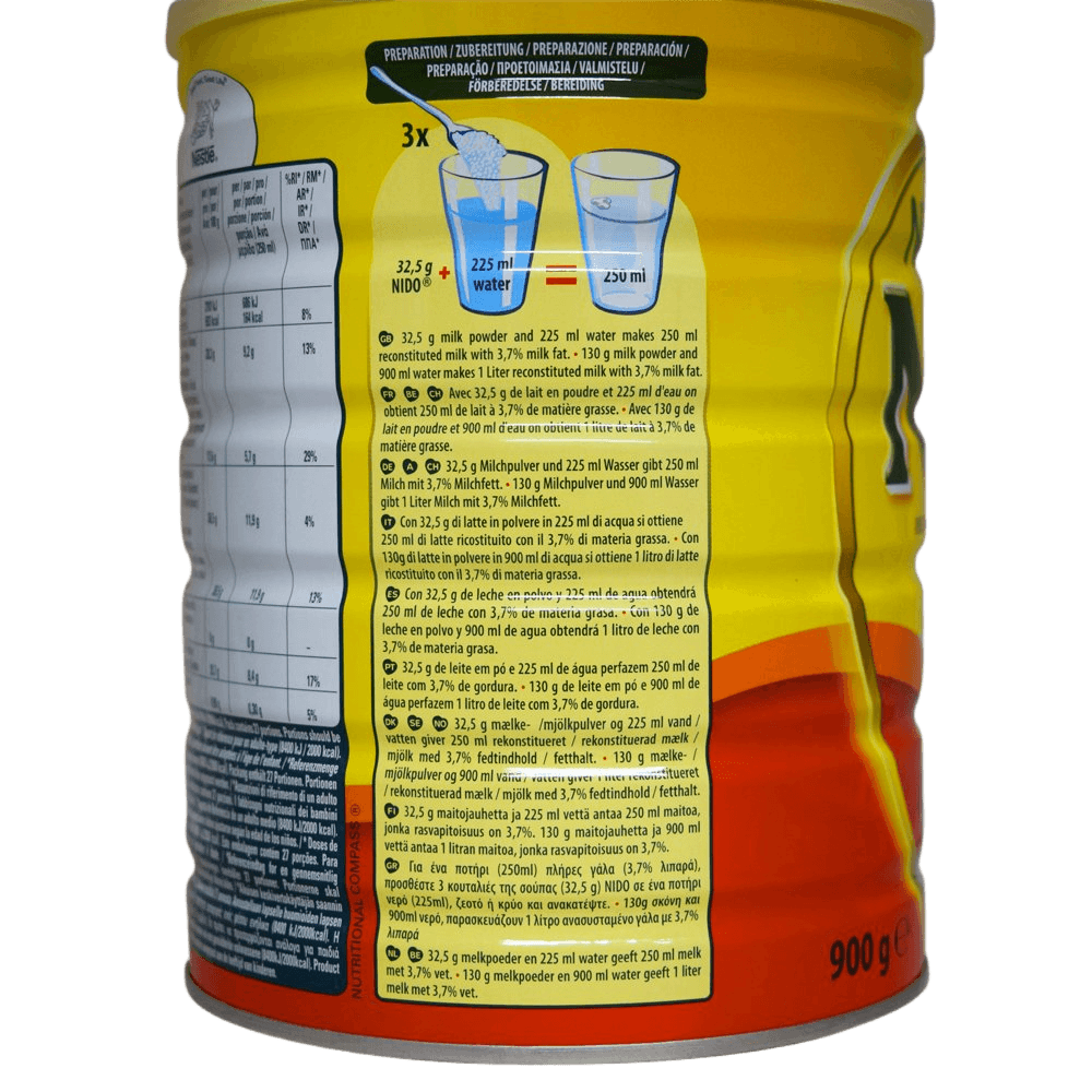 (1.98 lbs/900 g) NIDO Fortified Instant Full Cream Milk Powder image 2