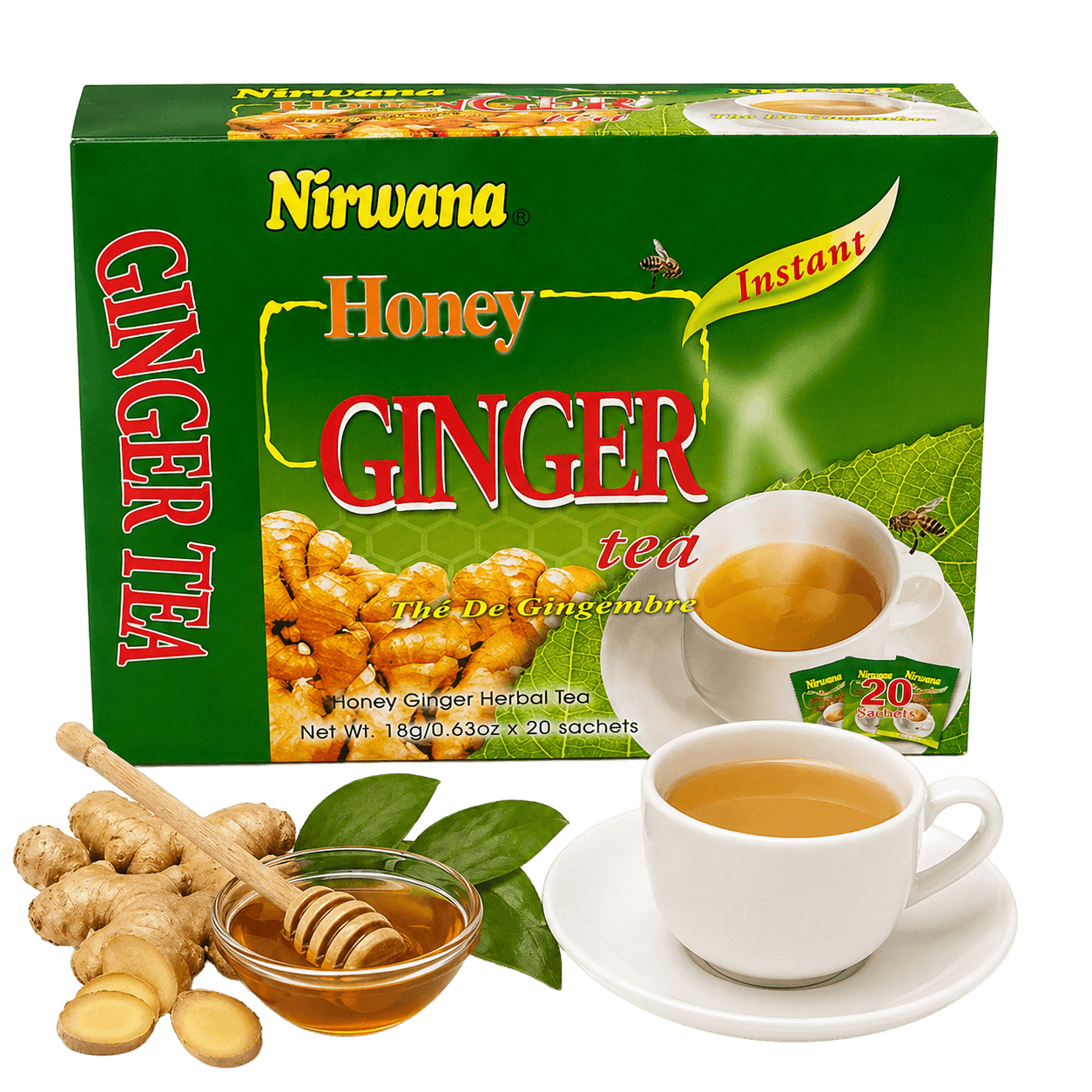 Nirwana Honey Ginger Tea 20 Sachets (0.63 oz)