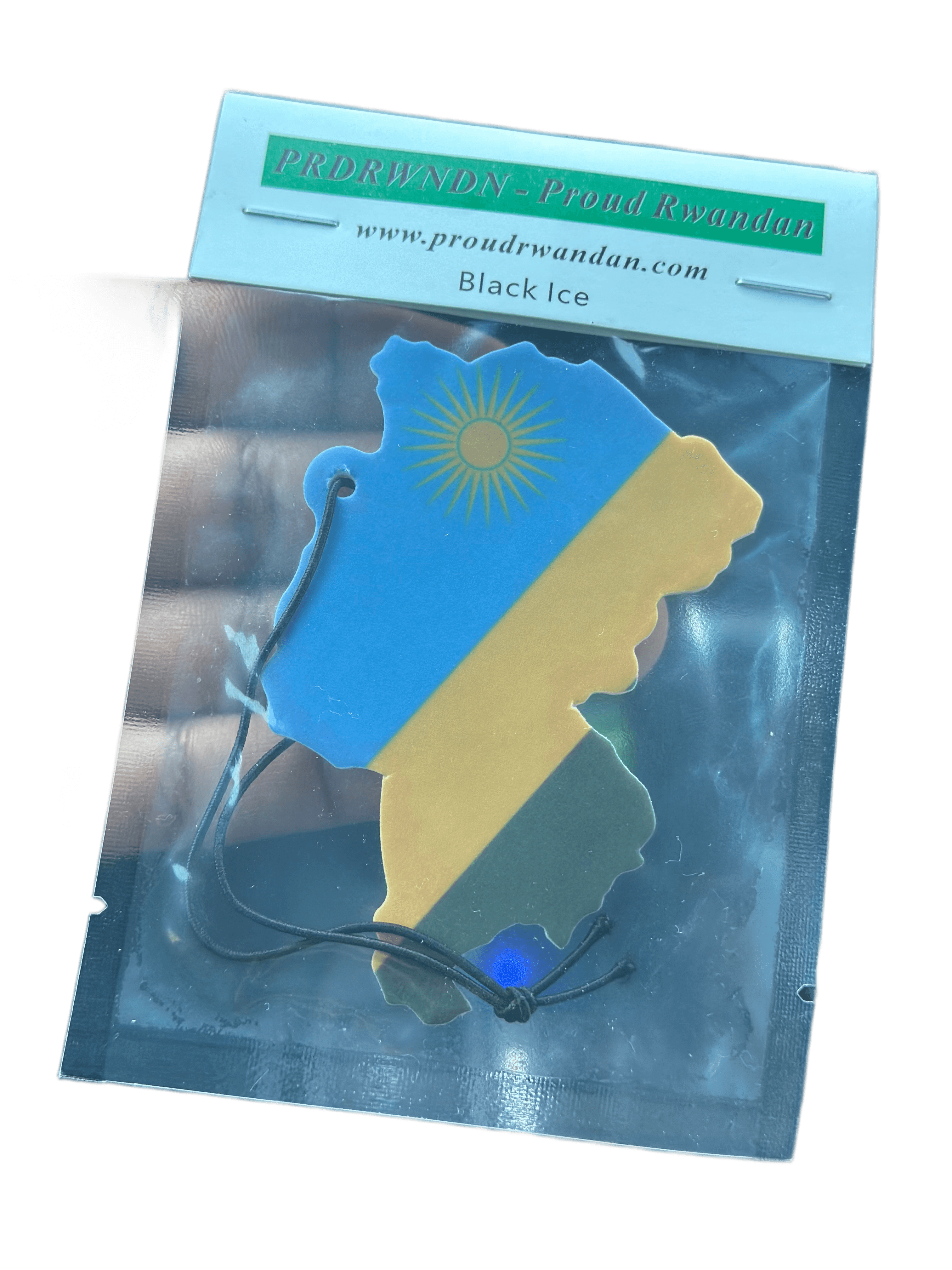 PRDRWNDN® Rwandan Flag & Map Car Freshener – Premium Hanging Automotive Air Freshener