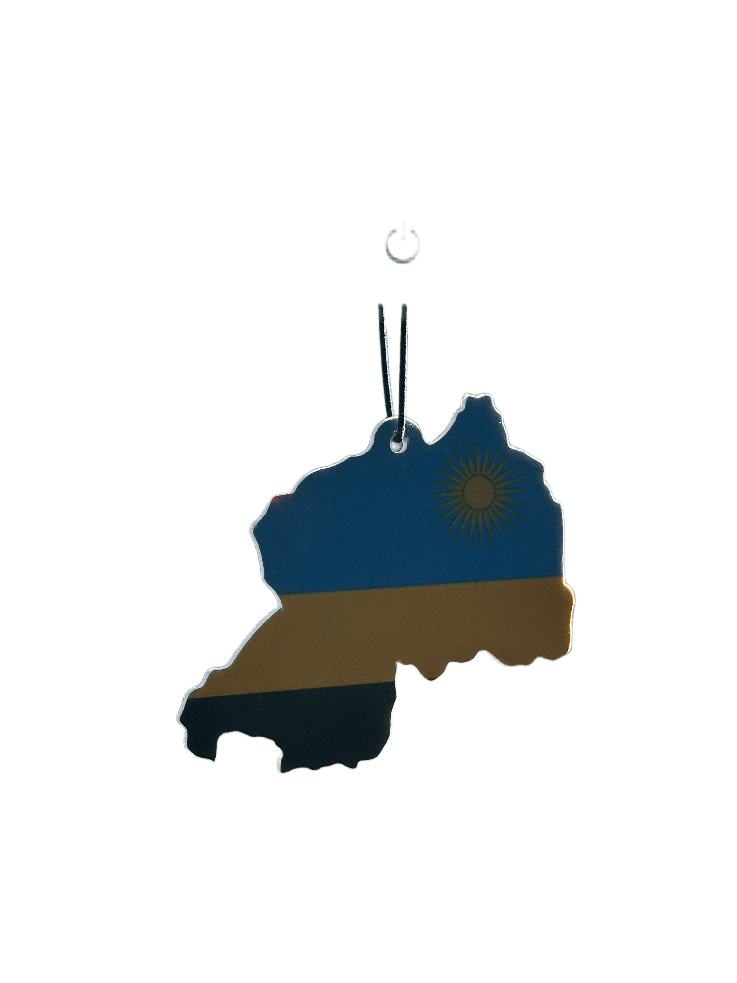 PRDRWNDN® Rwandan Flag & Map Car Freshener – Premium Hanging Automotive Air Freshener