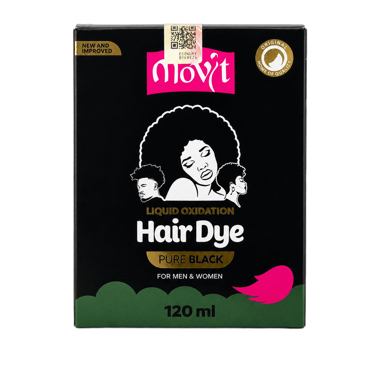 Movit Liquid Oxidation Hair Dye - Pure Black - 120ml