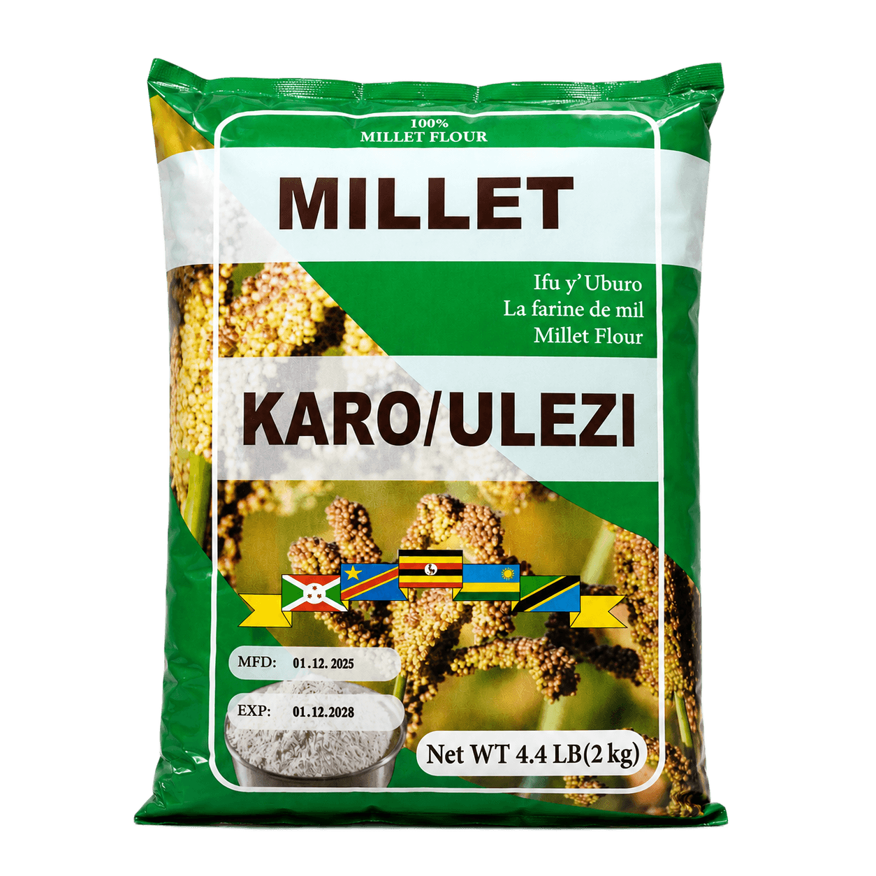 Millet Karo/Ulezi 100% Millet Flour - 4.4 lb (2 kg)