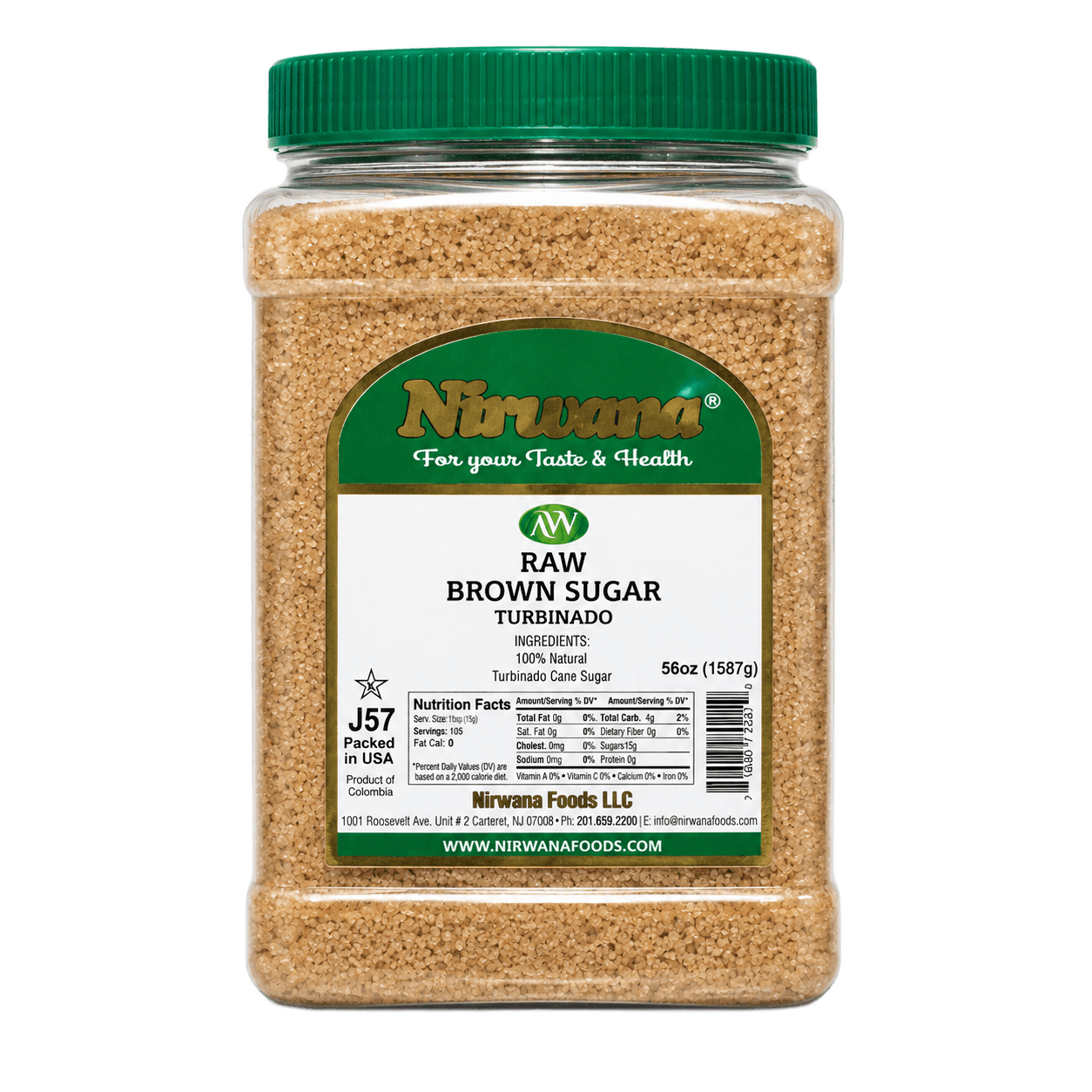 Nirwana Raw Brown Sugar Turbinado - 56 oz (1587g)