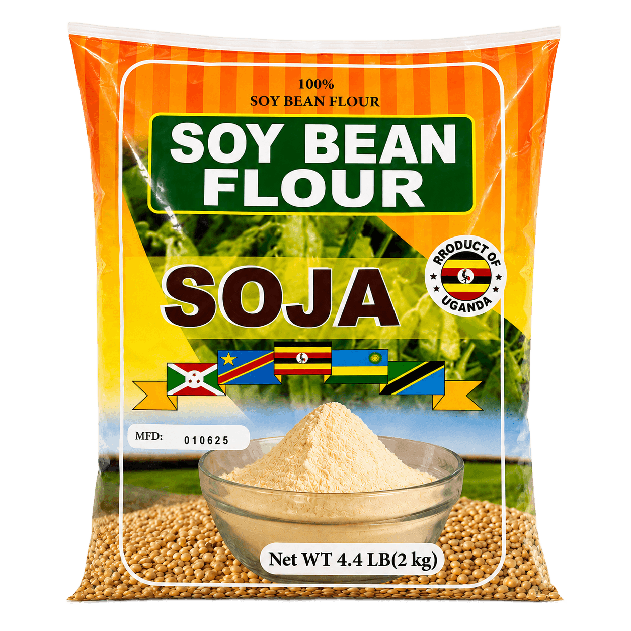 Soja 100% Soybean Flour – East African Style | Net Wt 4.4 LB (2 kg)
