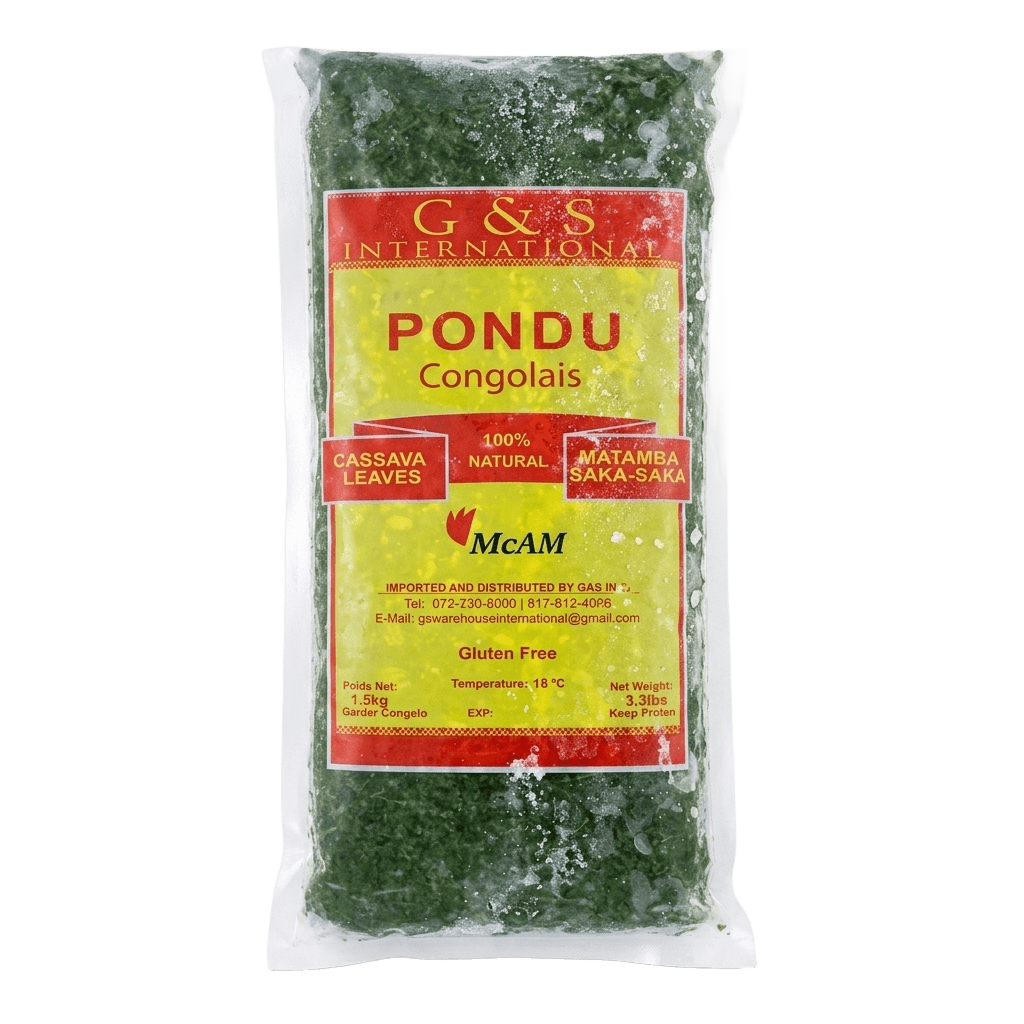 Pondu / Isombe — Pounded Cassava Leaves, 3.5 lb