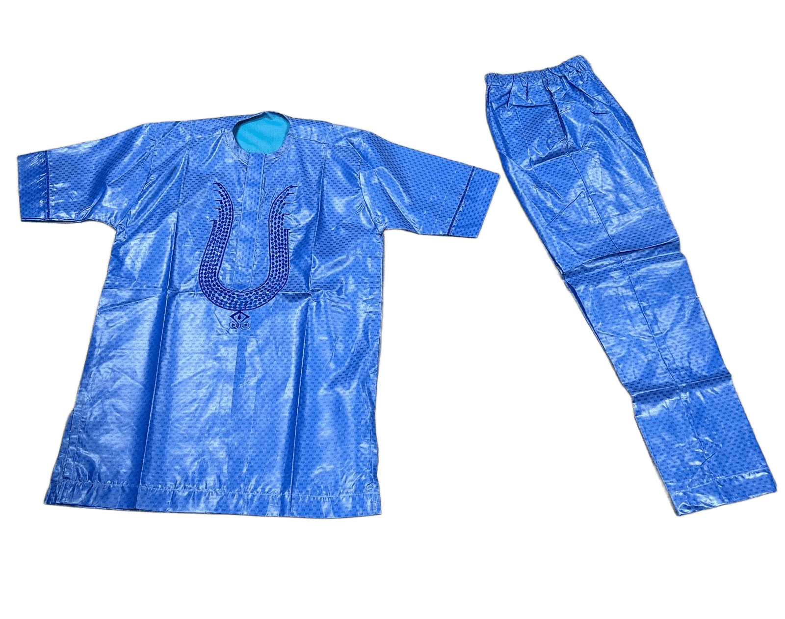 Men's 2-Piece Set – Short Sleeve Top & Pants (Sky Blue)