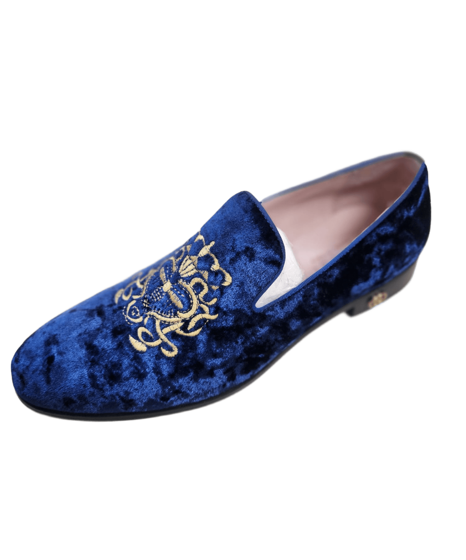 Gucci Men's Royal Blue Crushed Velvet Loafer