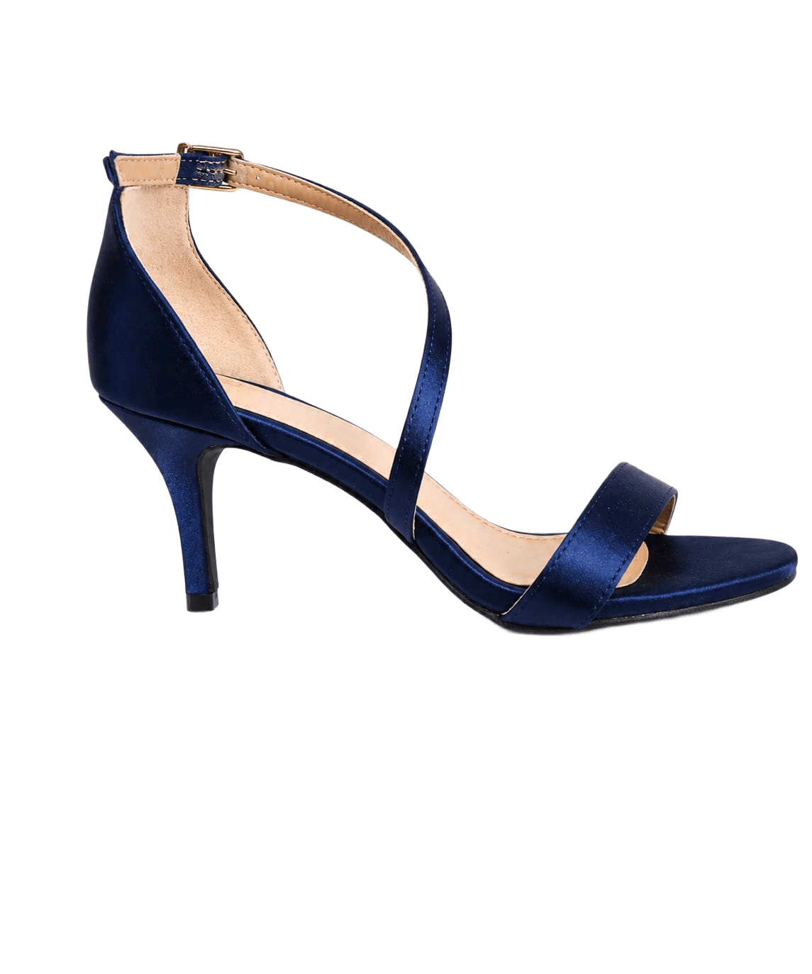 Navy Blue Satin Heel